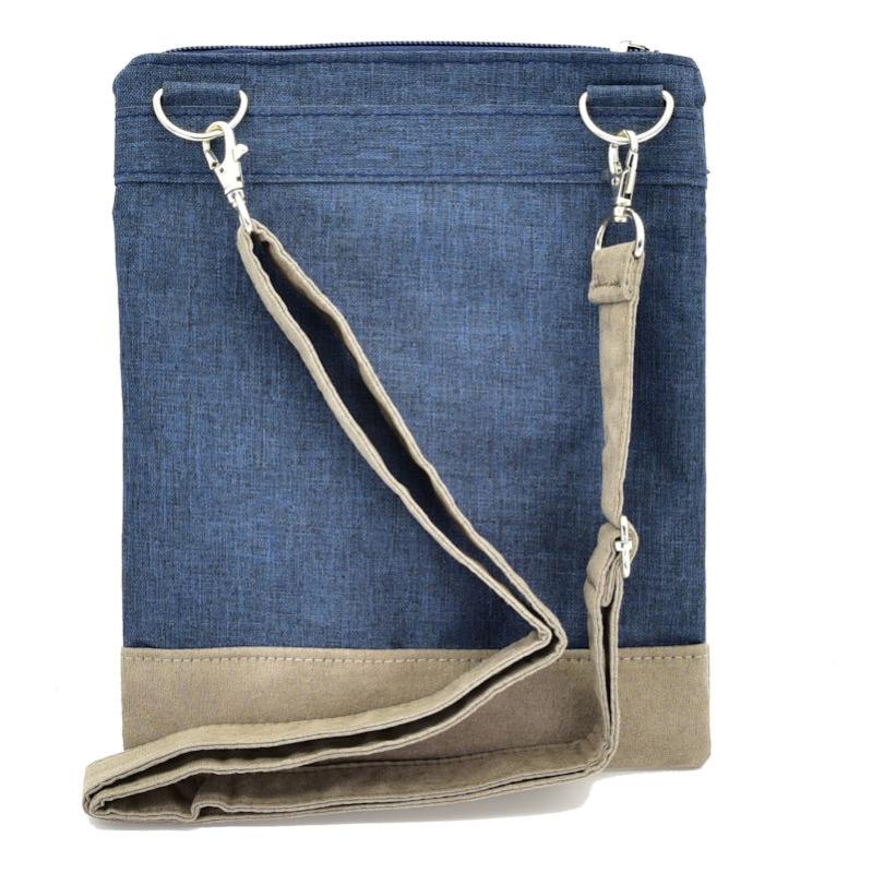 Handtasche Canvas Crossbag Anker blau